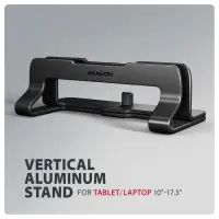 Axagon STND-VB Vertikaler Laptop-Ständer, einstellbare Breite, Aluminium Sülearvuti ja tahvelarvuti alus Must 43,9 cm (17.3") – pilt 13