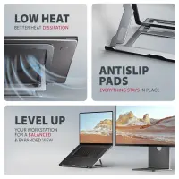Axagon STND-LAG Laptop-Ständer, höhenverstellbar, faltbar, Aluminium Sülearvuti ja tahvelarvuti alus Hall 43,9 cm (17.3") – pilt 5