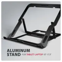 Axagon STND-LAB Laptop-Ständer, höhenverstellbar, faltbar, Aluminium Sülearvuti ja tahvelarvuti alus Must 43,9 cm (17.3") – pilt 10
