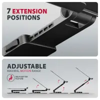Axagon STND-LRB Laptop-Ständer, 360° drehbar, Doppelgelenk, verlängerbar Sülearvuti ja tahvelarvuti alus Must 43,9 cm (17.3") – pilt 6