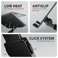 Axagon STND-LRB Laptop-Ständer, 360° drehbar, Doppelgelenk, verlängerbar Sülearvuti ja tahvelarvuti alus Must 43,9 cm (17.3") – pilt 16