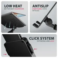 Axagon STND-LRB Laptop-Ständer, 360° drehbar, Doppelgelenk, verlängerbar Sülearvuti ja tahvelarvuti alus Must 43,9 cm (17.3") – pilt 19