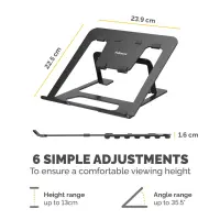 Fellowes Alumia 100138868 sülearvuti raam & alus Sülearvuti alus Must 38,1 cm (15") – pilt 4