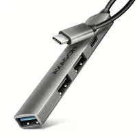 Axagon HUB USB HUE-STC, 4x USB ALU STRIP hub, 1x USB-A 5Gbps, 2x USB-A & 1x USB-C 480Mbps, kabel USB-C 12cm USB 3.2 Gen 1 (3.1 Gen 1) Type-C 5 Mbit/s Hall – pilt 17
