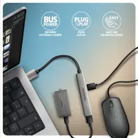 Axagon HUB USB HUE-STA, 4x USB ALU STRIP hub, 1x USB-A 5Gbps, 2x USB-A & 1x USB-C 480Mbps, kabel USB-A 12cm USB 3.2 Gen 1 (3.1 Gen 1) Type-A 5 Mbit/s Hall – pilt 12