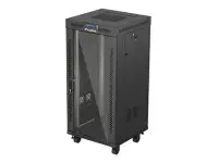 Lanberg Rack cabinet 19" free-standing 24U/600x600 (flat pack) with glass door LCD V2, black | Lanberg