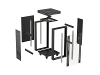 Lanberg Rack cabinet 19" free-standing 24U/600x600 (flat pack) with glass door LCD V2, black | Lanberg – pilt 12