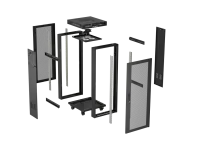 Lanberg Rack cabinet 19" free-standing 24U/600x600 (flat pack) with mesh door LCD V2, black | Lanberg – pilt 11