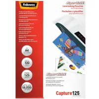Lamineerimiskile A4 125mic FELLOWES SuperQuick 100 lehte