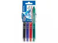 Tindipliiats mehaaniline PILOT Frixion Clicker kustutatav 0,7mm 4 värvi komplekt