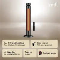 Mill Outdoor Heater | CBOC20FLOOR | Infrared Heater | 2000 W | Black – pilt 2