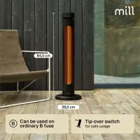 Mill Outdoor Heater | CBOC20FLOOR | Infrared Heater | 2000 W | Black – pilt 7