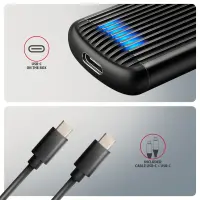 AXAGON USB-C 10Gbps M.2 NVMe SSD Enclosure, Screwless, RIBBED Aluminum | EEM2-SC