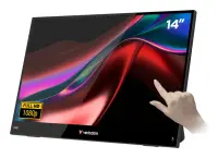 Verbatim Portable 14" FHD Touch Monitor LIGHT Kaasaskantav monitor Must 35,6 cm (14") LCD 1920 x 1080 pikslit