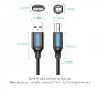 CABLE USB2.0 MALE TO MALE/10M BLACK COQBL VENTION – pilt 6