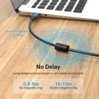 CABLE USB2.0 MALE TO MALE/10M BLACK COQBL VENTION – pilt 8