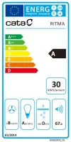 CATA RITMA 45 X /A | Hood | Canopy | Energy efficiency class A | Width 44.5 cm | Mechanical | 480 m³/h | LED | Stainless steel