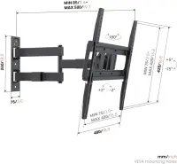 Vogels Wall mount | UP 4043 Full-Motion TV Wall Mount M | 32-65 " | Rotate, Tilt | Maximum weight (capacity) 25 kg | Black