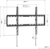 Vogels Wall mount | UP 6003 Fixed TV Wall Mount L | 40-80 " | Fixed | Maximum weight (capacity) 55 kg | Black – pilt 3