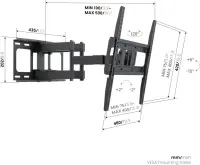 Vogels Wall mount | UP 4053 Full-Motion TV Wall Mount M | 32-65 " | Rotate, Tilt | Maximum weight (capacity) 40 kg | Black