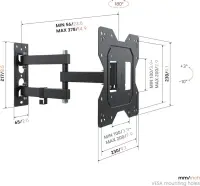 Vogels Wall mount | UP 2043 Full-Motion TV Wall Mount S | 19-43 " | Rotate, Tilt | Maximum weight (capacity) 20 kg | Black