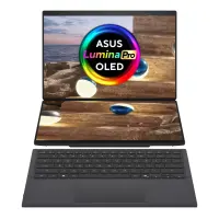 Asus | Zenbook Duo UX8407AA-SN066W | Moher Gray | 14 " | OLED | Touchscreen | 2.8K | 2880 x 1800 pixels | 144 Hz | Anti-Reflective | Intel Core Ultra X9 | 378H | 32 GB | LPDDR5X | Solid-state drive capacity 2000 GB | Intel Arc Graphics | Windows 11 Pro | 802.11be | Bluetooth version 5.4 | Keyboard language US international | Keyboard backlit | Warranty 24 month(s) | Battery warranty 12 month(s) – pilt 7