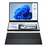 Asus | Zenbook Duo UX8406CA-QL287W | Inkwell Gray | 14 " | OLED | Touchscreen | FHD | 1920 x 1200 pixels | Intel Core Ultra 7 | 255H | 16 GB | LPDDR5X | Solid-state drive capacity 1000 GB | Intel Arc Graphics | Windows 11 Home | 802.11be | Bluetooth version 5.4 | Keyboard language US international | Keyboard backlit | Warranty 24 month(s) | Battery – pilt 8