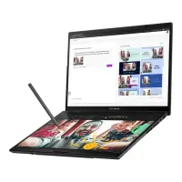 Asus | Zenbook Duo UX8406CA-QL287W | Inkwell Gray | 14 " | OLED | Touchscreen | FHD | 1920 x 1200 pixels | Intel Core Ultra 7 | 255H | 16 GB | LPDDR5X | Solid-state drive capacity 1000 GB | Intel Arc Graphics | Windows 11 Home | 802.11be | Bluetooth version 5.4 | Keyboard language US international | Keyboard backlit | Warranty 24 month(s) | Battery