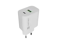 Natec Ribera USB Charger 1X USB-A + 1X USB-C 20W, White