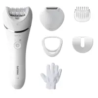 Philips 8000 series BRE715/00 epilaator 32 pintsetid Hõbe, Valge – pilt 8