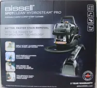 SALE OUT. Bissell SpotClean HydroSteam Pro | Bissell Portable Carpet and Upholstery Cleaner | SpotClean HydroSteam Pro | Corded operating | Washing function | 1000 W | Black | 24 month(s) | DAMAGED PACKAGING, USED AND SCRATCHED