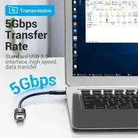 CABLE USB3.1C MALE TO A FEMALE/0.15M BLACK CCVBB VENTION – pilt 2