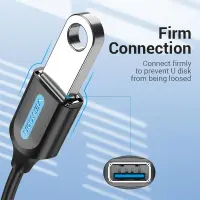 CABLE USB3.1C MALE TO A FEMALE/0.15M BLACK CCVBB VENTION – pilt 7
