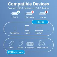 CABLE USB3.1C MALE TO A FEMALE/0.15M BLACK CCVBB VENTION – pilt 11