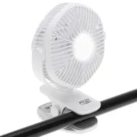 Adler Rechargeable fan with clip | AD 7335 | Table Fan | 6 W | Diameter 12.7 cm | Number of speeds 3 | Oscillation | White