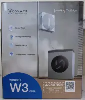 SALE OUT. Ecovacs Window Cleaning Robot | WINBOT W3 OMNI | Corded/Cordless | 8000 Pa | White/Silver | MISSING INNER PACKAGING, WET WATER TANKS, DIRTY AND SCRATCHED ITEM. BOTTLE WITHOUT LIQUID