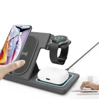 Gembird 3-in-1 foldable wireless charger stand, 15 W, Samsung watch | TA-WPC31S-01-BK – pilt 2