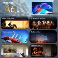 Hisense TV | 65A6S | 65 | Smart TV | VIDAA Smart OS | UHD | Black – pilt 3