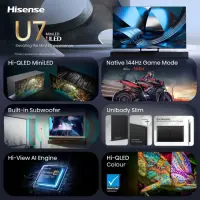 Hisense ULED MiniLED TV | 65U7SE | 65" | Smart TV | VIDAA OS | UHD | Black – pilt 14