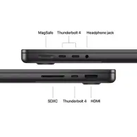 Apple | MacBook | Pro | Space Black | 14.2 " | 3024 x 1964 pixels | Apple M5 | 16 GB | Apple M5 chip 10-core CPU/10-core GPU | macOS | 802.11ax | Bluetooth version 5.3 | Keyboard language Russian | Keyboard backlit – pilt 4