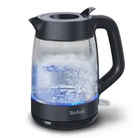 TEFAL Kettle | KO2G08E0 | 2000 W | Electric | 1.7 L | Heat-resistant glass | 360° rotational base | Black/Transparent
