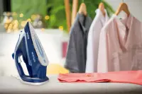 TEFAL | FV5735E0 Easygliss Plus | Steam Iron | 2500 W | Water tank capacity 270 ml | Continuous steam 45 g/min | Steam boost performance 220 g/min | Blue/White