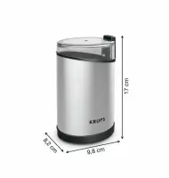 Krups | GX204D | Coffee Grinder | 200 W | Coffee beans capacity 85 g | Lid safety switch | Number of cups 12 pc(s) | Silver – pilt 5