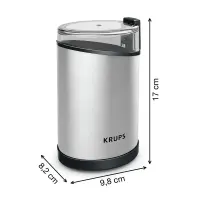 Krups | GX204D | Coffee Grinder | 200 W | Coffee beans capacity 85 g | Lid safety switch | Number of cups 12 pc(s) | Silver – pilt 7