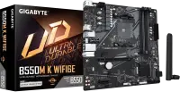 Gigabyte B550M K WIFI6E | Processor family AMD | Processor socket AM4 | DDR4 SDRAM | Supported hard disk drive interfaces SATA, M.2 | Number of SATA connectors 4 – pilt 2