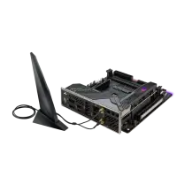 Asus ROG STRIX X570-I GAMING | Processor family AMD | Processor socket AM4 | DDR4 | Supported hard disk drive interfaces SATA, M.2 | Number of SATA connectors 4 – pilt 5