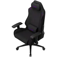 LORGAR CHA41, Ergonomic Gaming Chair Advanced, premium anti-stain fabric, Black/purple – pilt 3