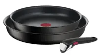 TEFAL | Pan set | Ingenio Eco Resist L3979102 | Frying | Diameter 24/28 cm | Halogen, induction, ceramic glass, gas, electric | Suitable for induction hob | Removable handle | Black