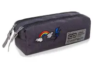 Kahe tõmblukuga pliiatsikott Coolpack EDGE Sparkling Badges Grey