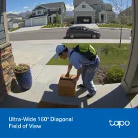 TP-LINK 2K Battery Video Doorbell | Tapo D205 | 3 MP | 2.4mm/F2.2 | IP54 | H.264 | Micro SD, Max. 512 – pilt 5